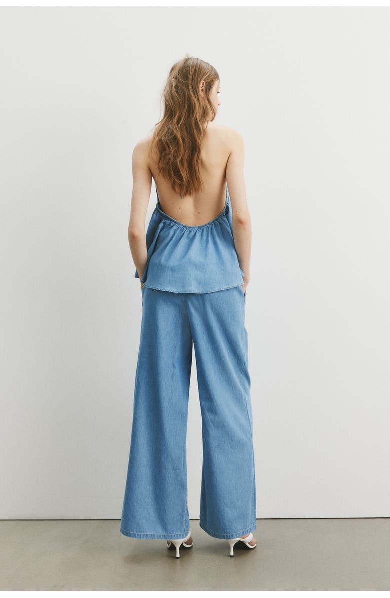 H&M Pull-on Denim Trousers, Alternate, color, Light Denim Blue