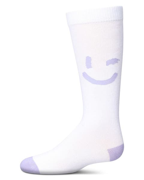 Air Brush Winking Smiley Knee High Sock