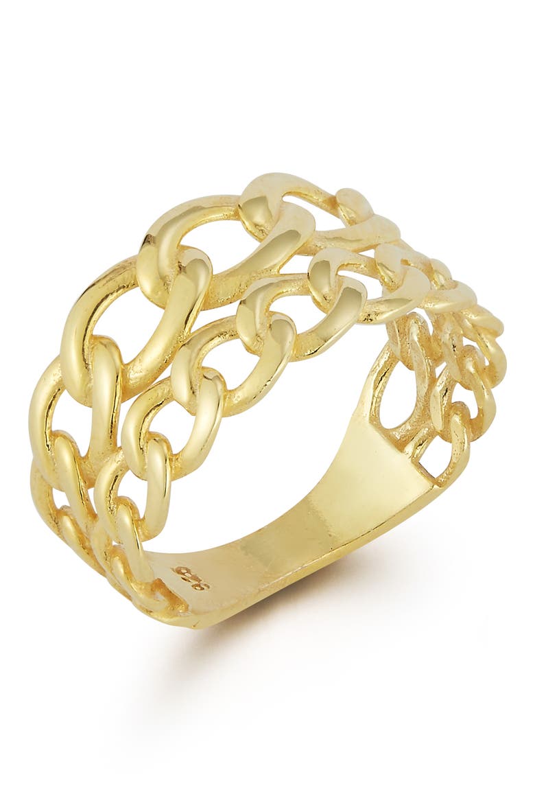 Chain Link Band Ring, Alternate, color, YELLOW GOLD