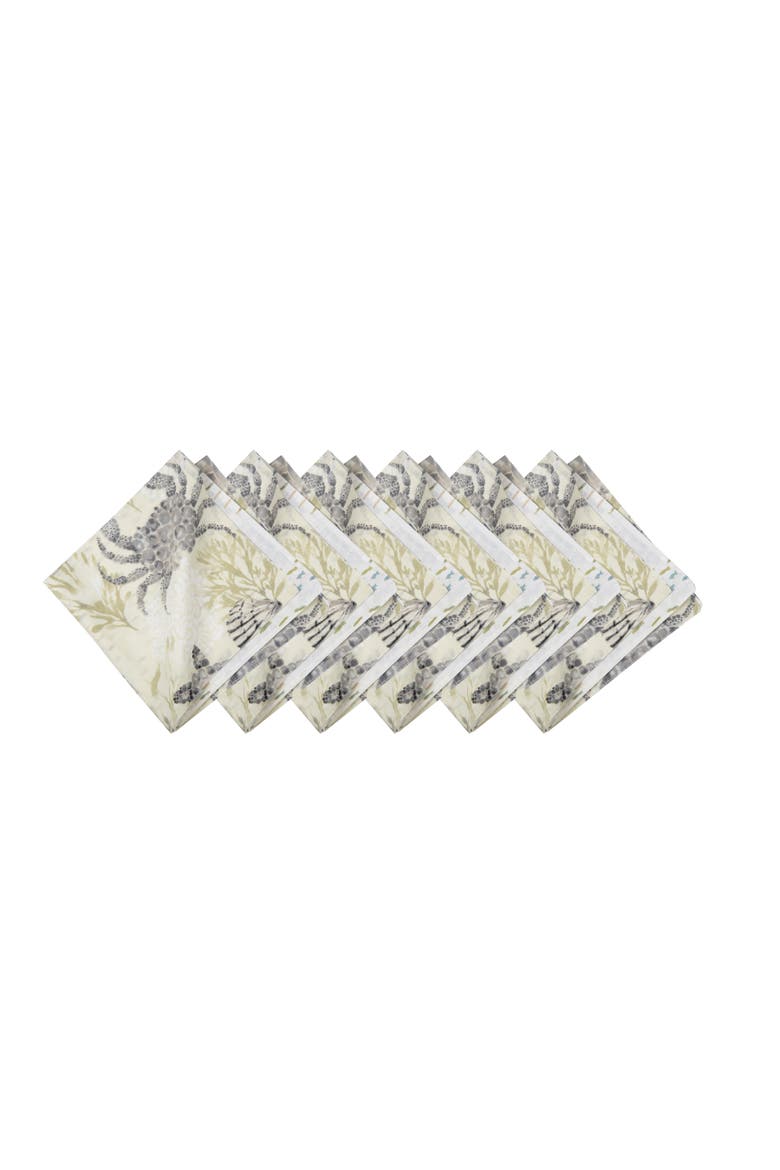 Cannon Beach Cotton Cloth Napkin Machine Washable Set of 6, Main, color, Green