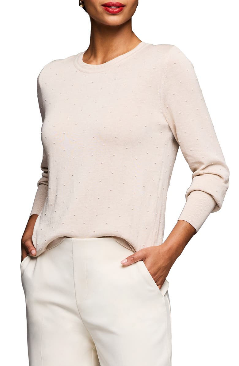 NIC+ZOE Dot Stitch Sweater, Main, color, Sandstone