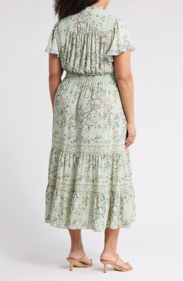 Flutter Sleeve Tiered Maxi Dress