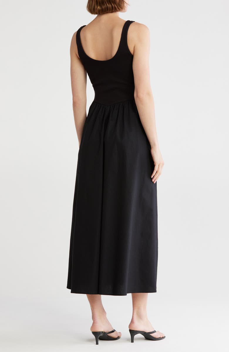Melrose and Market Mixed Media Tank Dress, Alternate, color, Black