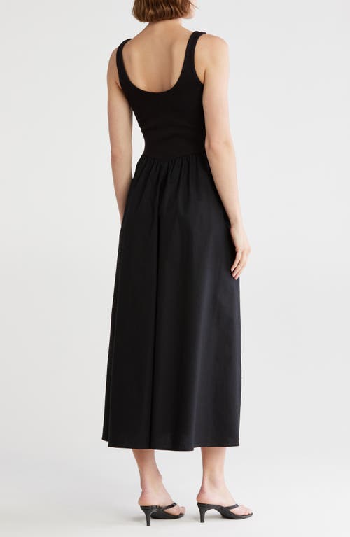 Melrose And Market Mixed Media Tank Dress In Black