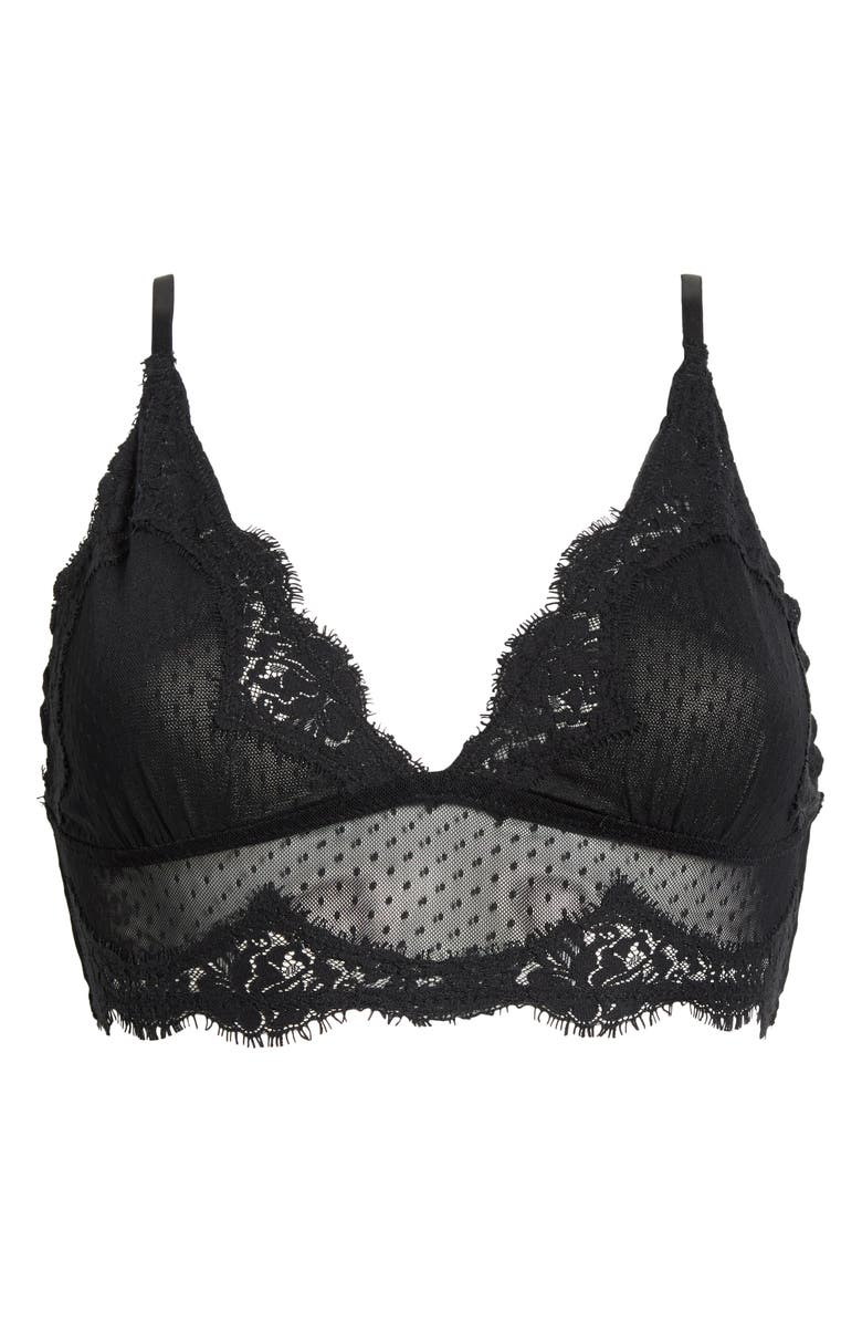 Free People Fiona Longline Bralette, Main, color, Black