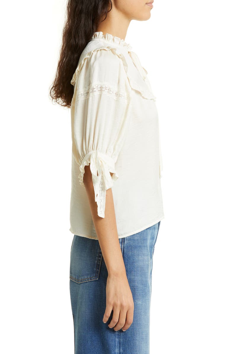 STELLAH Ruffle Trim Blouse, Alternate, color, 