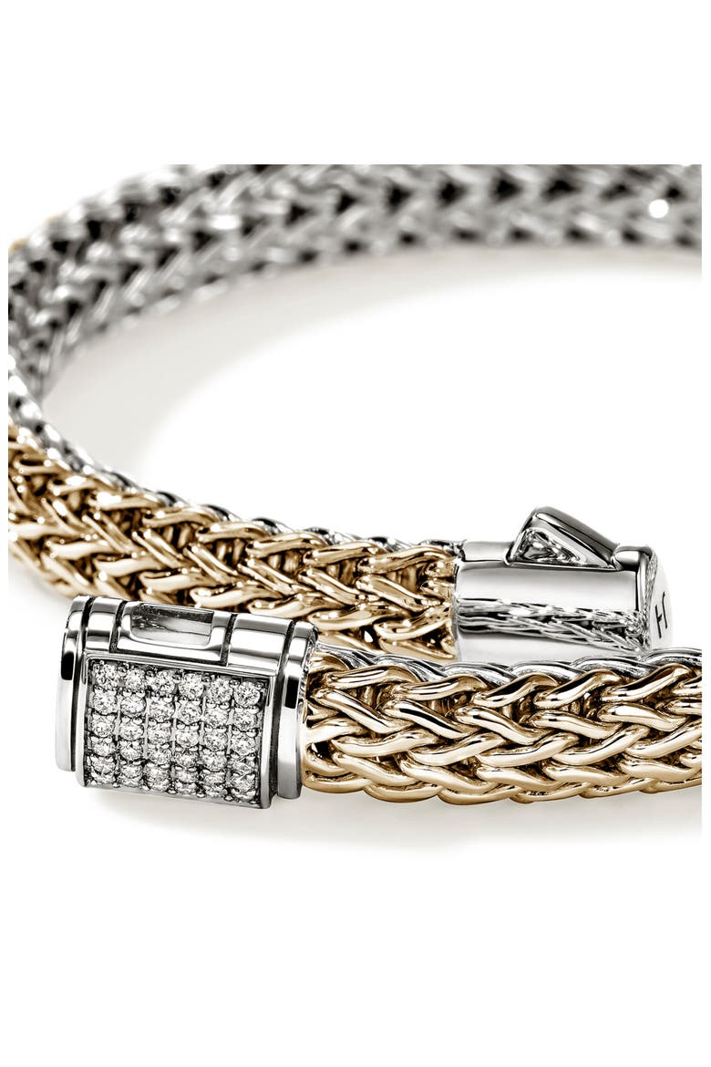 Icon Bracelet, Reversible, Gold, Silver, Diamonds, 6.5mm, Alternate, color, SILVER AND GOLD