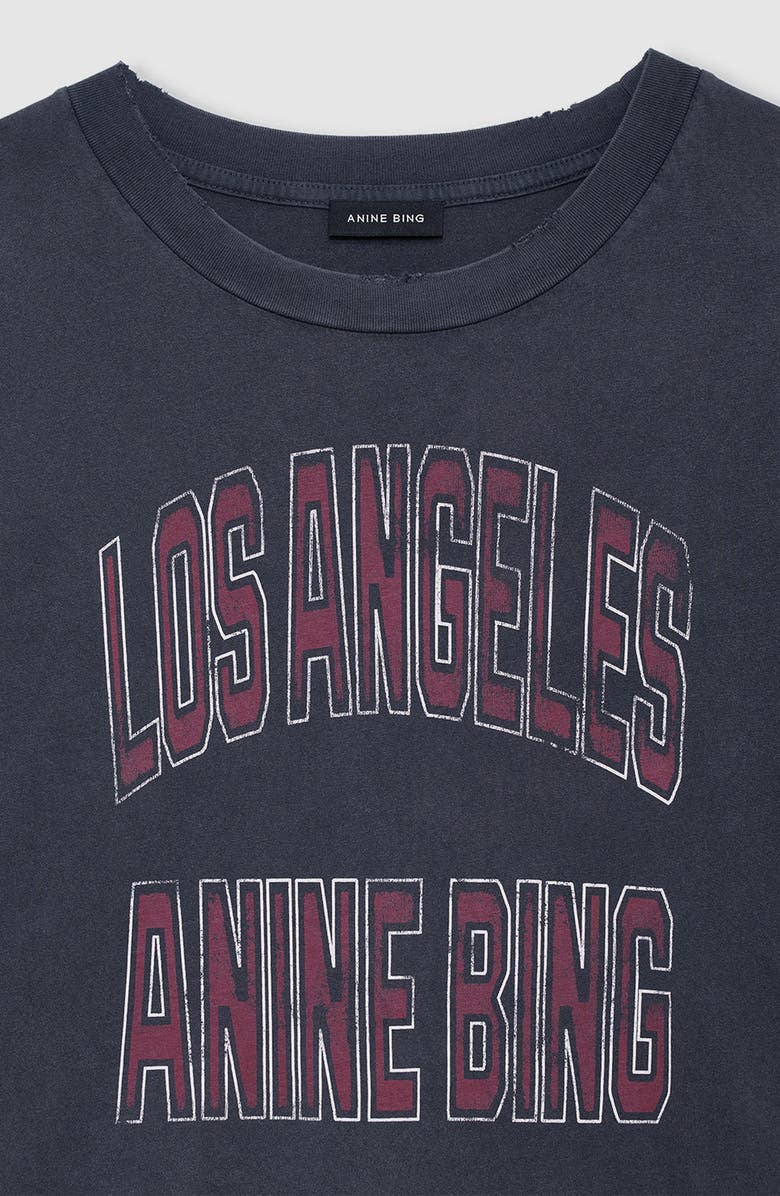 ANINE BING Johnny Cropped Tee, Alternate, color, Washed Black