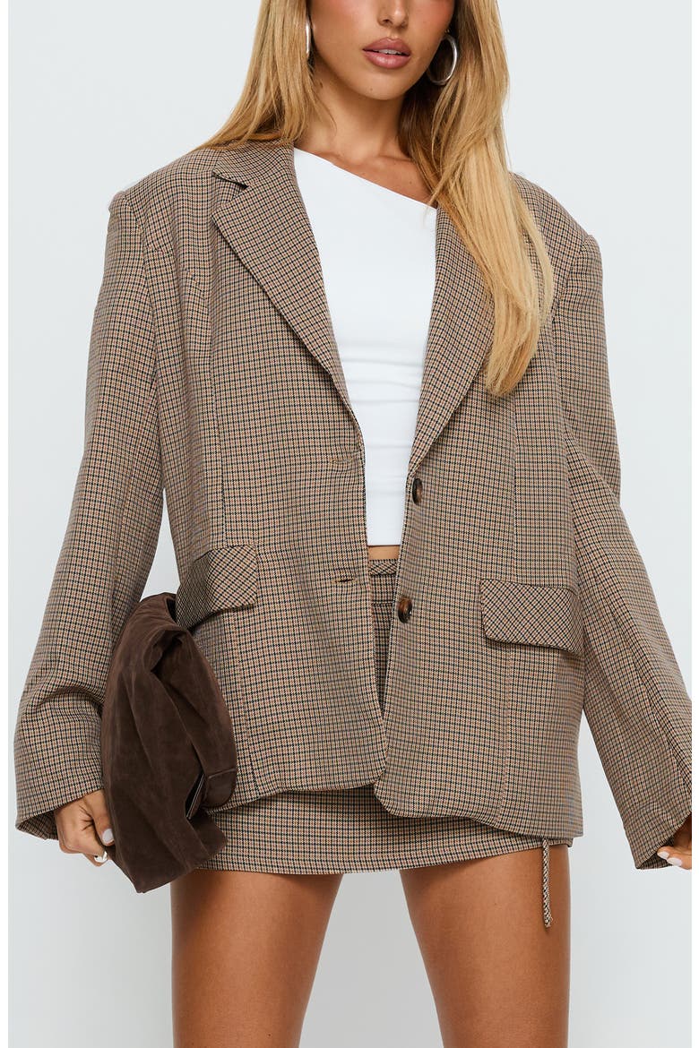Deane Check Blazer, Main, color, BROWN CHECK