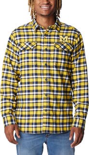 Columbia Maize Michigan Wolverines Flare Gun Flannel Long Sleeve Shirt
