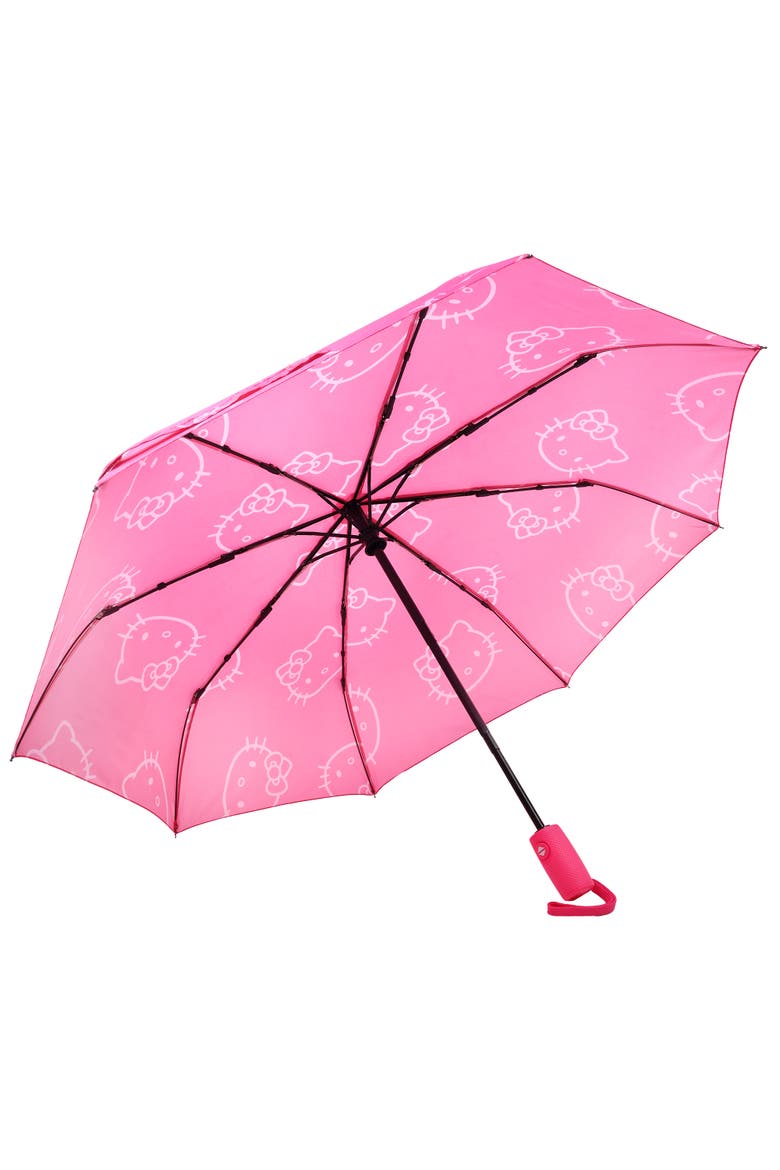 Allover Head Print Umbrella, Alternate, color, PINK