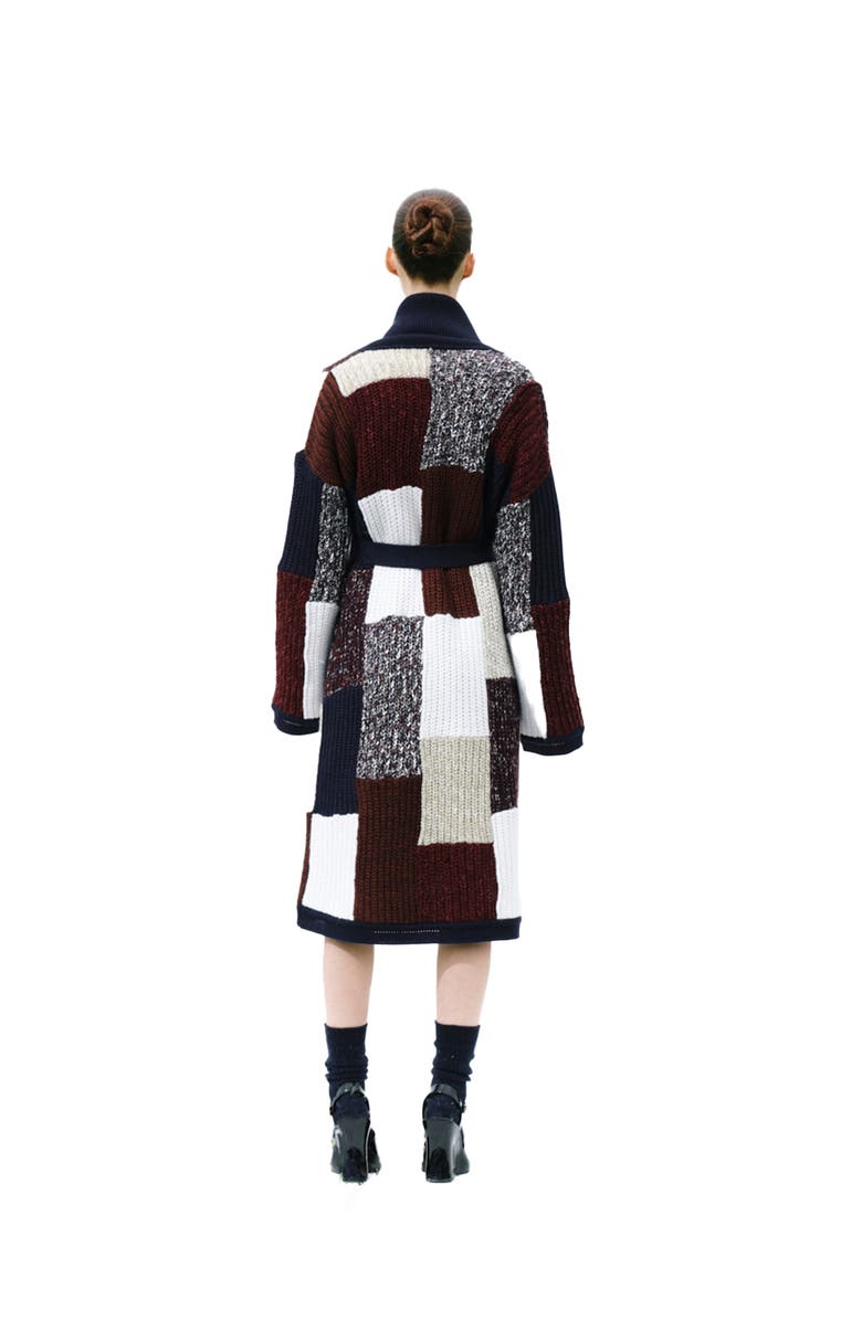 Labeca London Vivienne Wool Midi Robe Cardigan, Alternate, color, Black