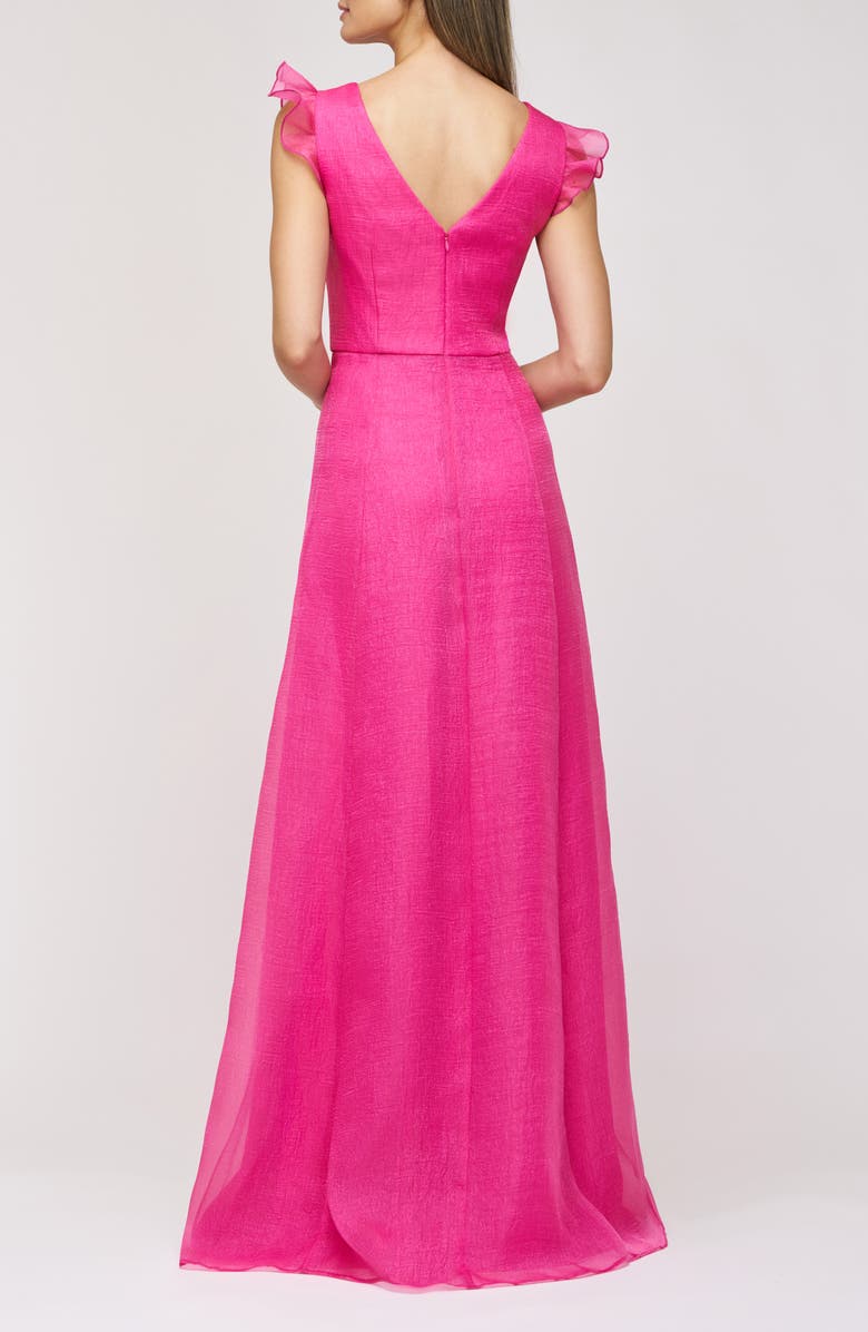 JS Collections Julie Ruffle Organza Ballgown, Alternate, color, Berry