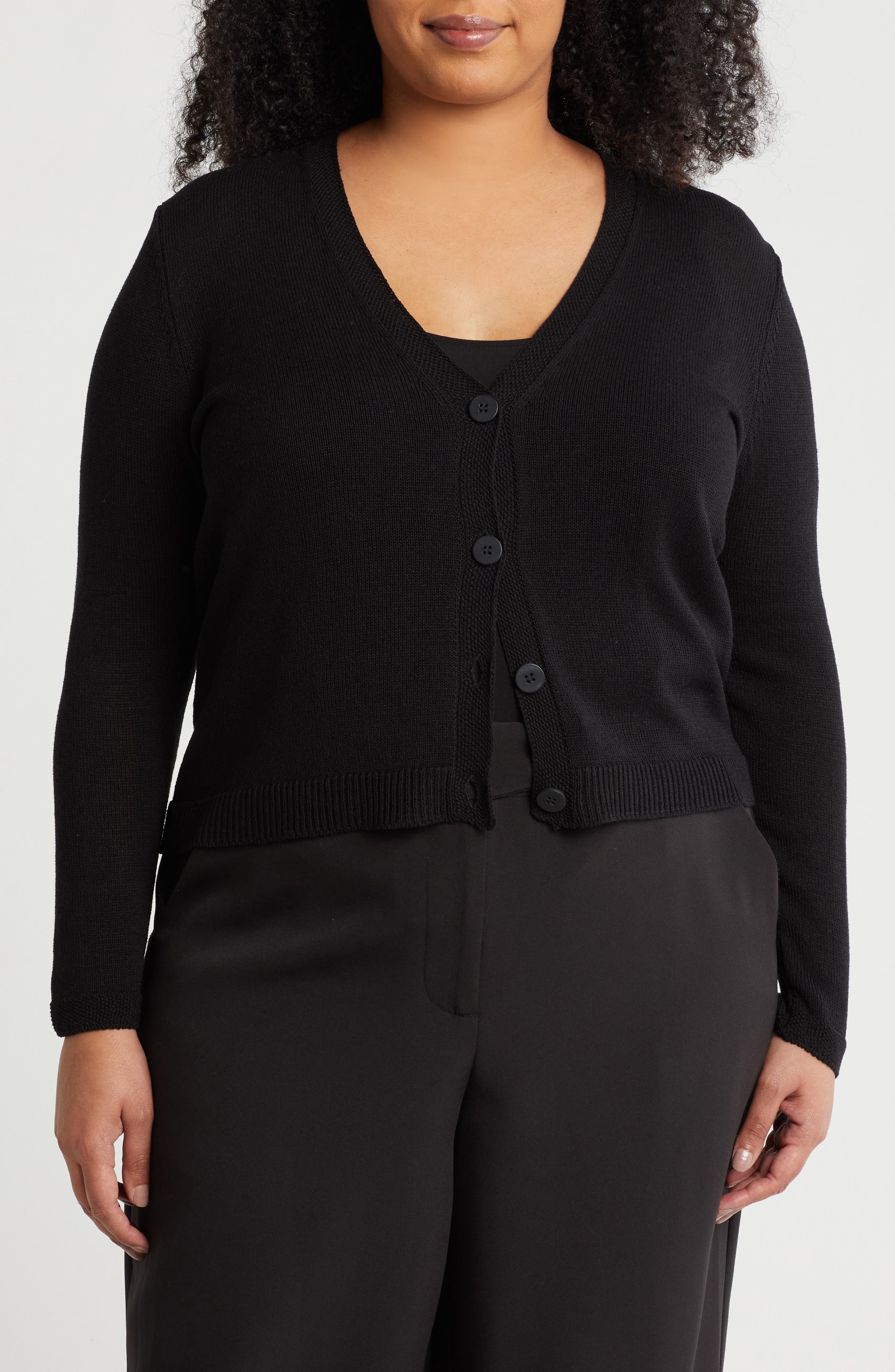 MAX STUDIO V-Neck Button Front Cardigan