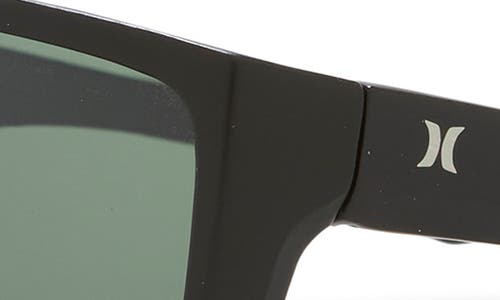 Hurley 52mm Beveled Polarized Rectangular Wrap Sunglasses