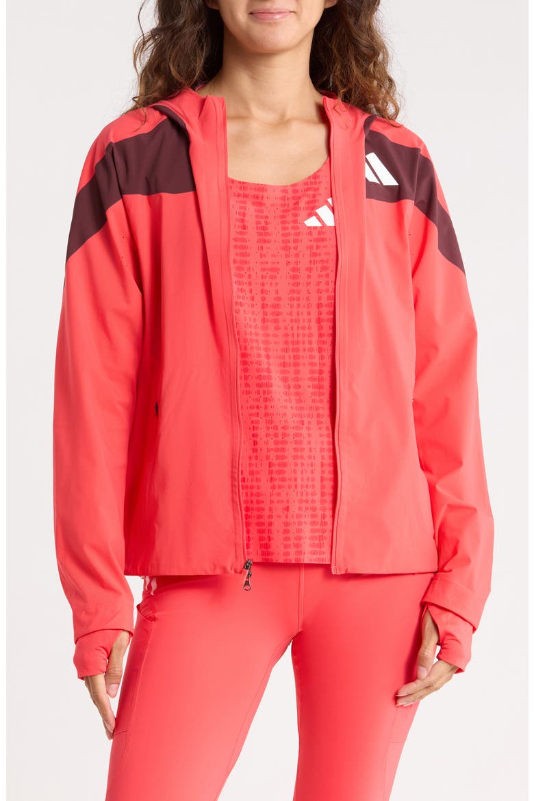 Promo Hooded Performance Jacket, Main, color, SEMI LUCID RED/ AURORA RUBY