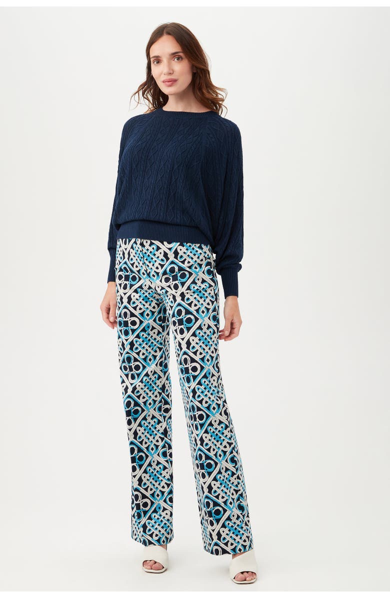 Trina Turk Blue Cove Cable Knit Pullover, Alternate, color, Papillon Pink