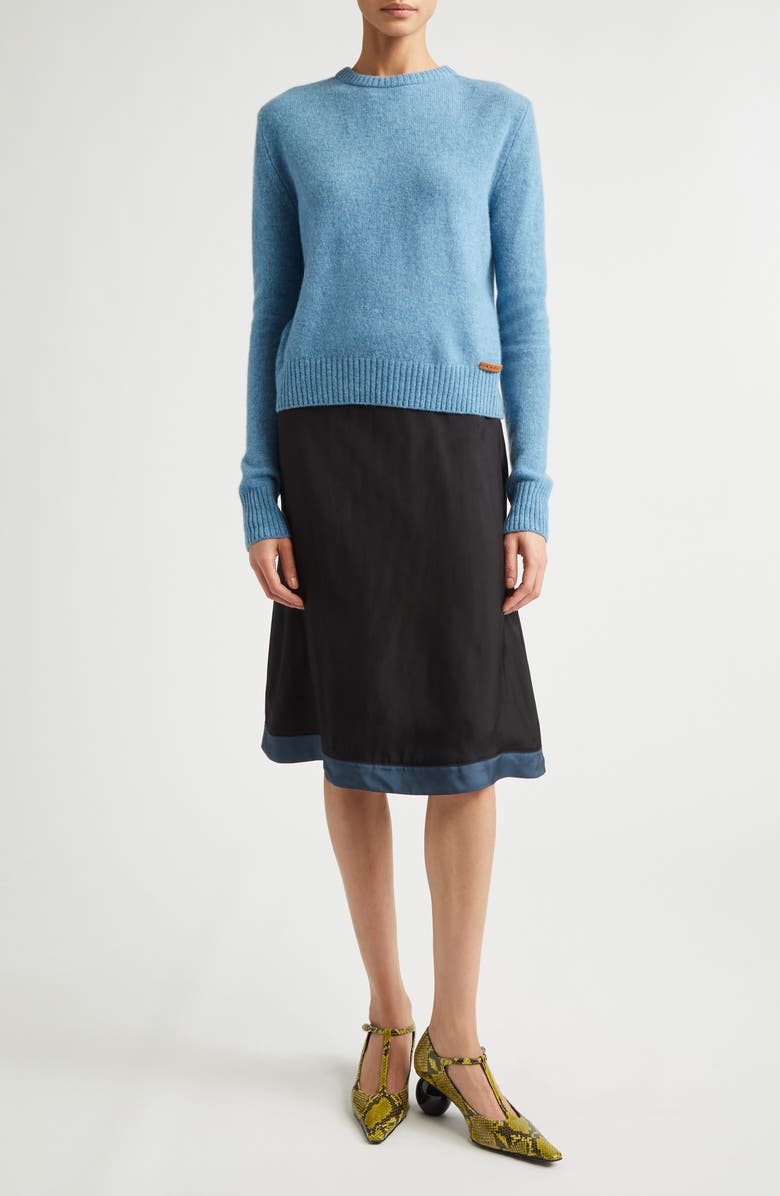 Marni A-Line Virgin Wool Skirt, Alternate, color, Black
