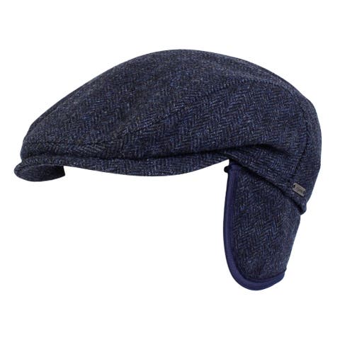 Men's Herringbone Wool Ivy Slim Cap with Earflaps