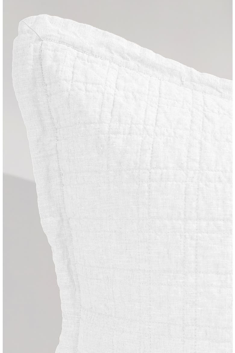 Owen Quilted Linen Pillow Sham, Alternate, color, WHITE