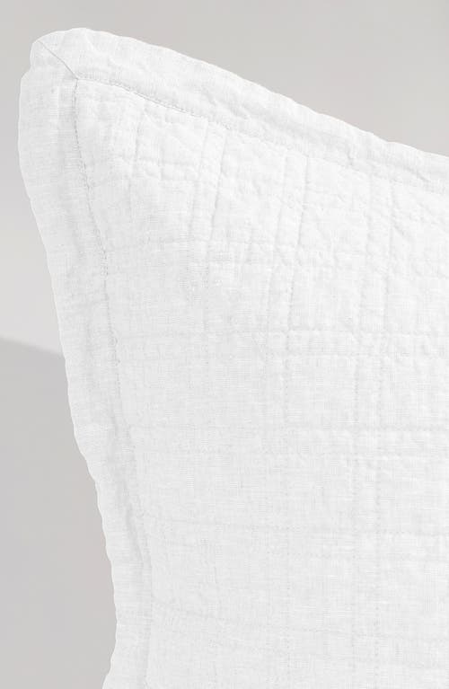 Pom Pom At Home Owen Quilted Linen Pillow Sham In White