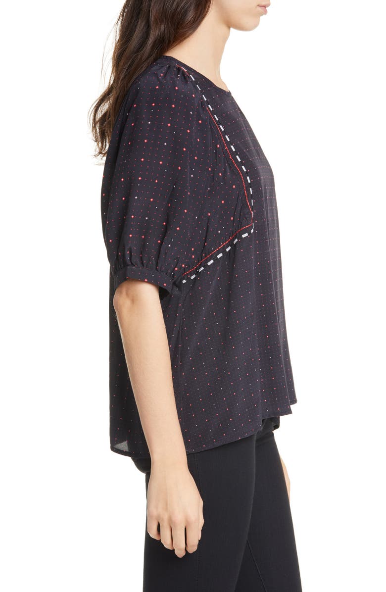 Dolan Wynonna Foulard Short Sleeve Blouse, Alternate, color, 