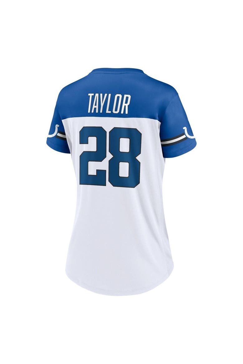 Women's Fanatics Branded Jonathan Taylor White Indianapolis Colts Athena Name & Number V-Neck Top, Alternate, color, White
