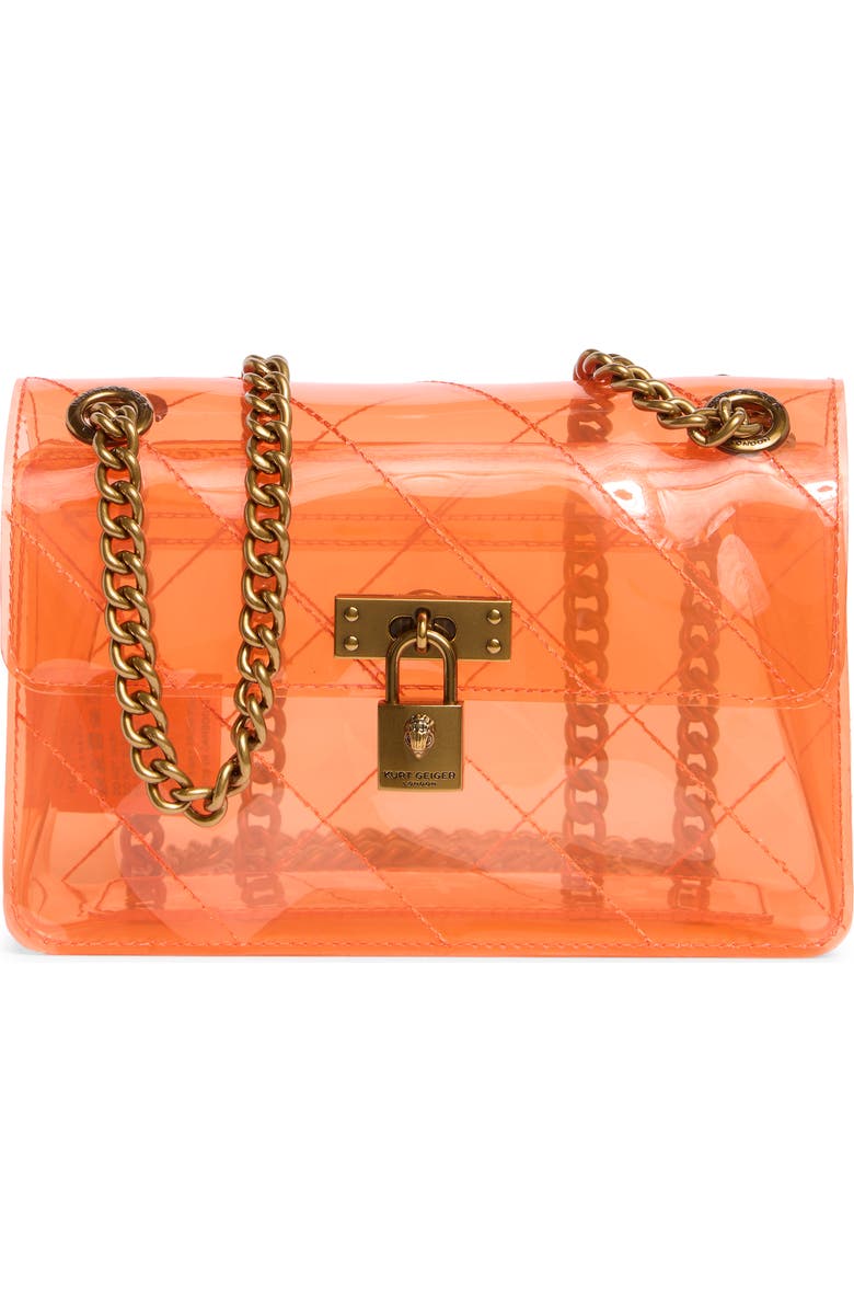 Kurt Geiger London Mini Brixton Vinyl Crossbody Bag, Main, color, Orange