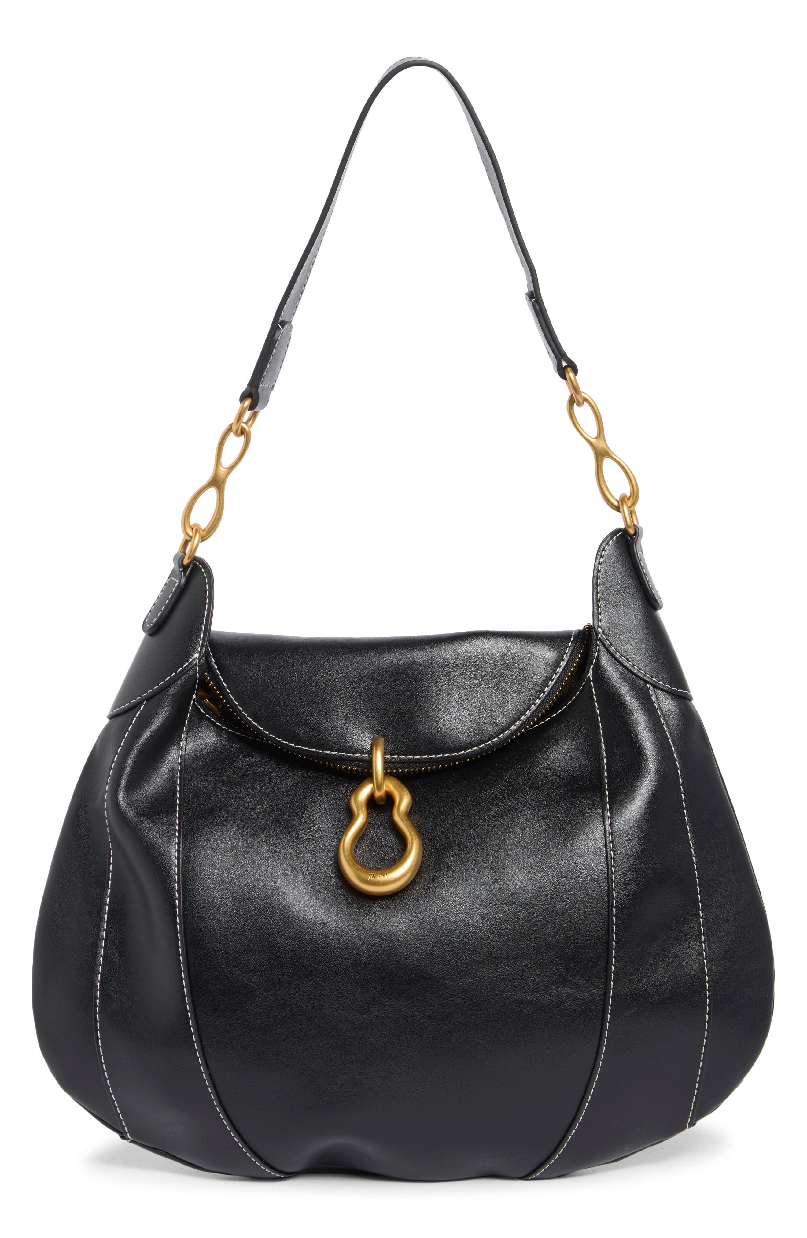 Daria Metal Pendant Faux Leather Shoulder Bag