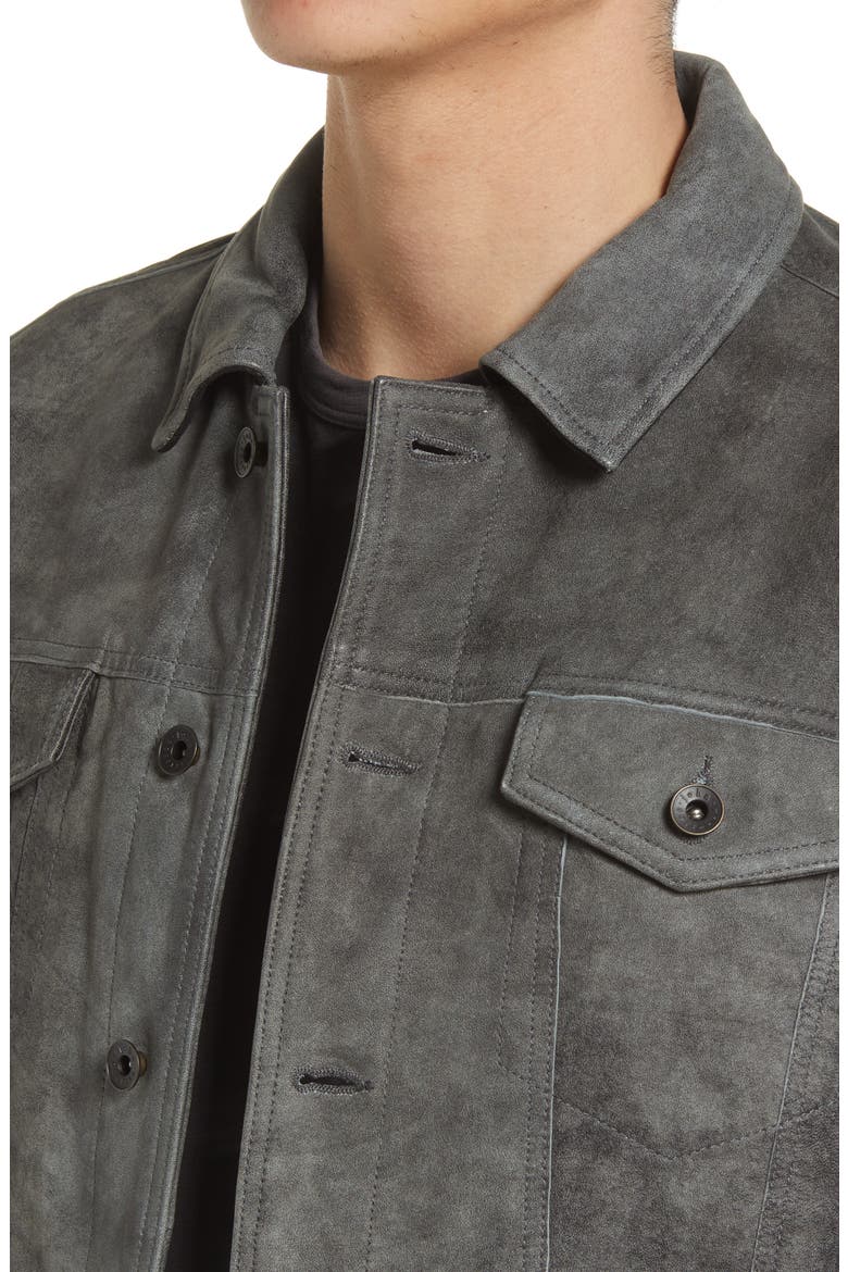 Andrew Suede Trucker Jacket, Alternate, color, SEAL GREY