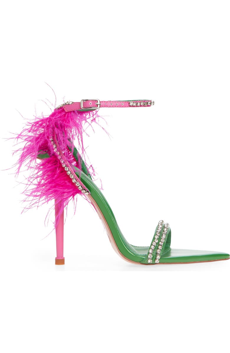 AZALEA WANG Ella Ostrich Feather Sandal, Alternate, color,