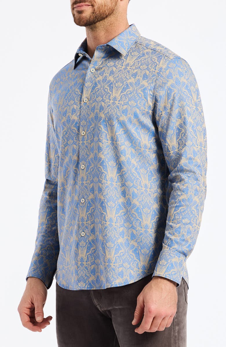Robert Graham Highland Classic Fit Tapestry Print Button-Up Shirt, Alternate, color, Blue/ Khaki