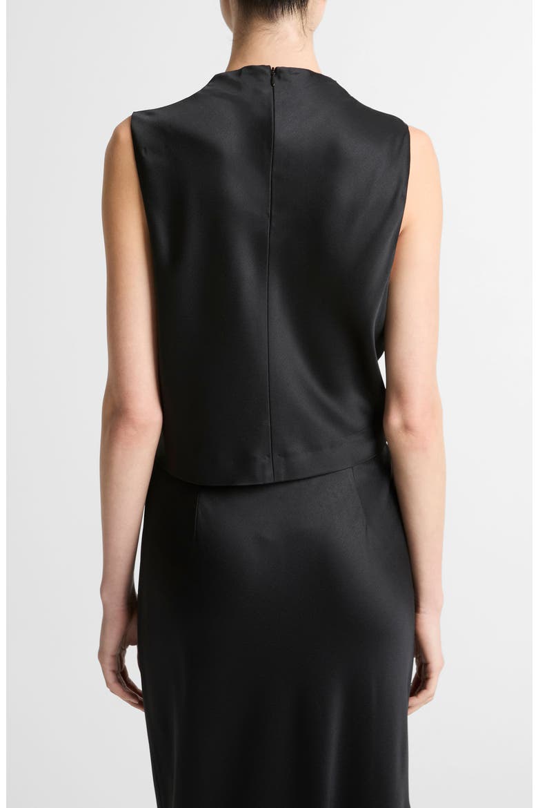 Cowl Neck Sleeveless Satin Top, Alternate, color, BLACK