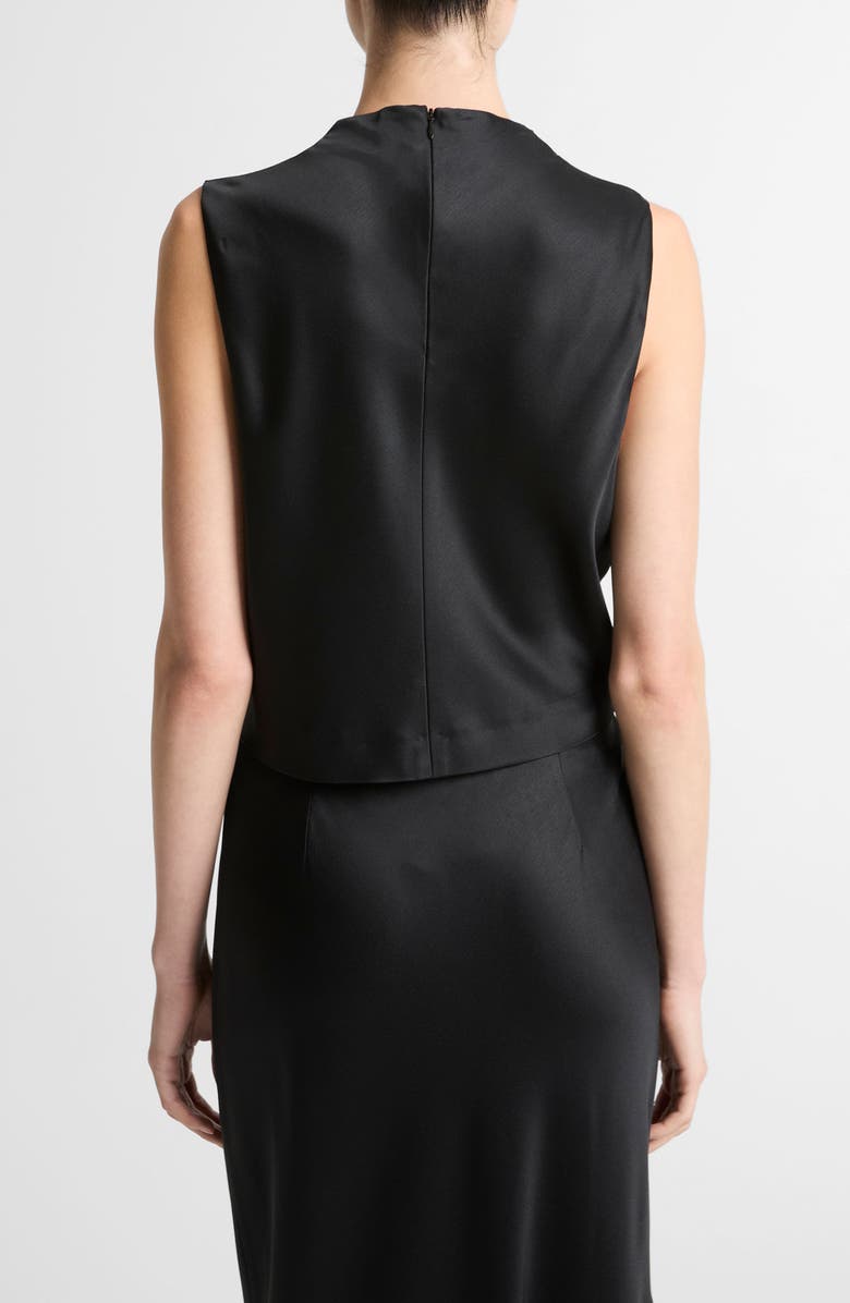 Vince Cowl Neck Sleeveless Satin Top, Alternate, color, Black