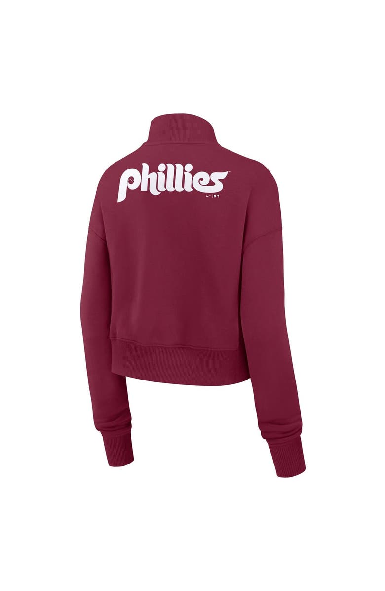 Nike Women's Nike Burgundy Philadelphia Phillies Cooperstown Collection Phoenix Fleece Half-Zip Sweatshirt, Alternate, color, 