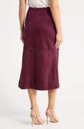 MAX STUDIO Faux Suede A-Line Midi Skirt