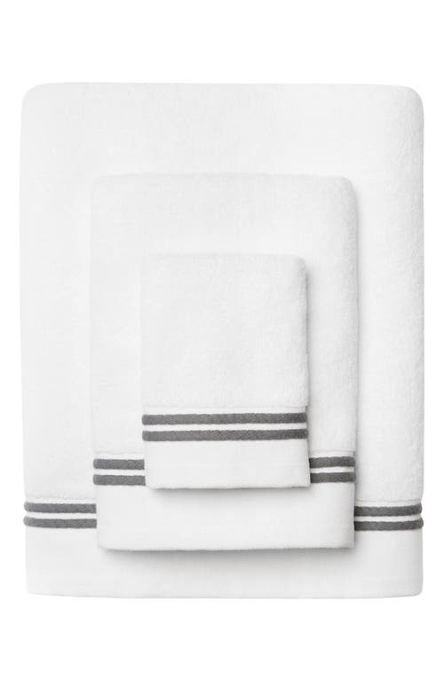 Sferra Aura Nuova Bath Sheet In White/charcoal