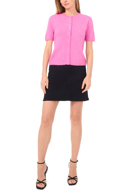 Vince Camuto Covered Button Cardigan In Pink