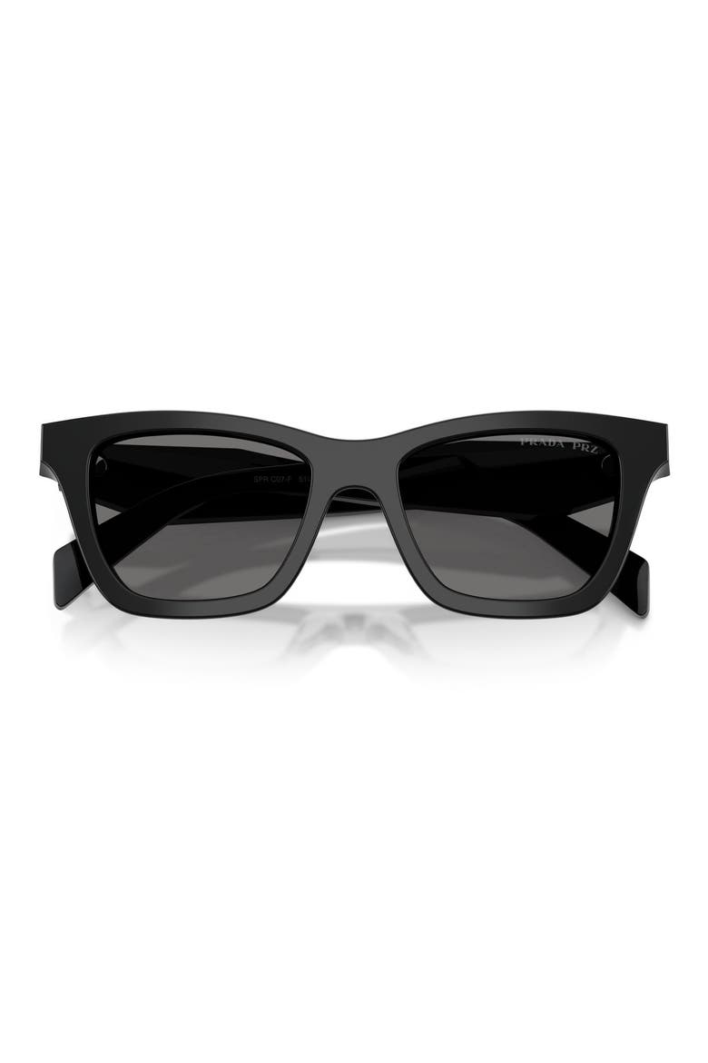52mm Polarized Butterfly Sunglasses, Alternate, color, BLACK / DARK GREY POLAR