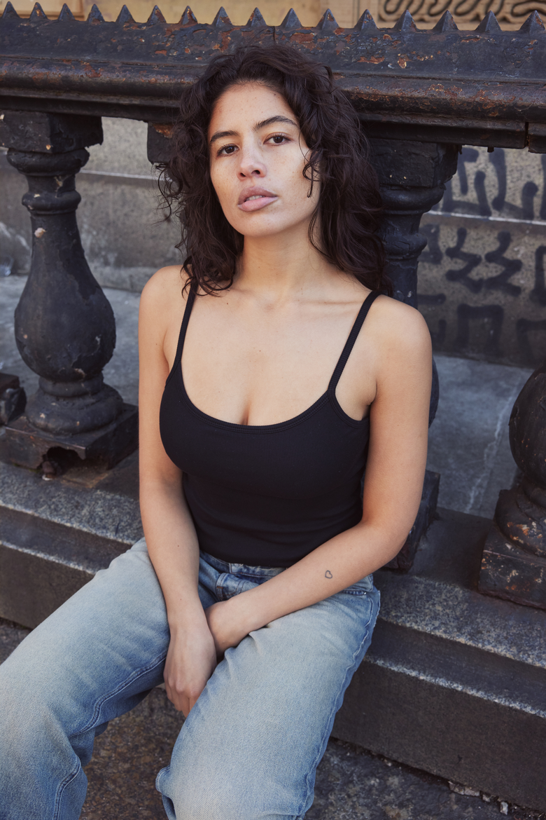 The  Ribbed Bra   Top, Alternate, color, Black