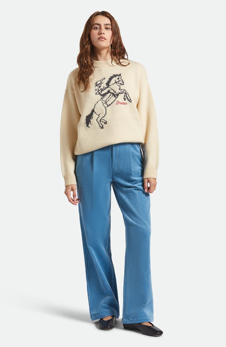 Brixton Ranching Club Crewneck Sweater, Alternate, color, Whitecap