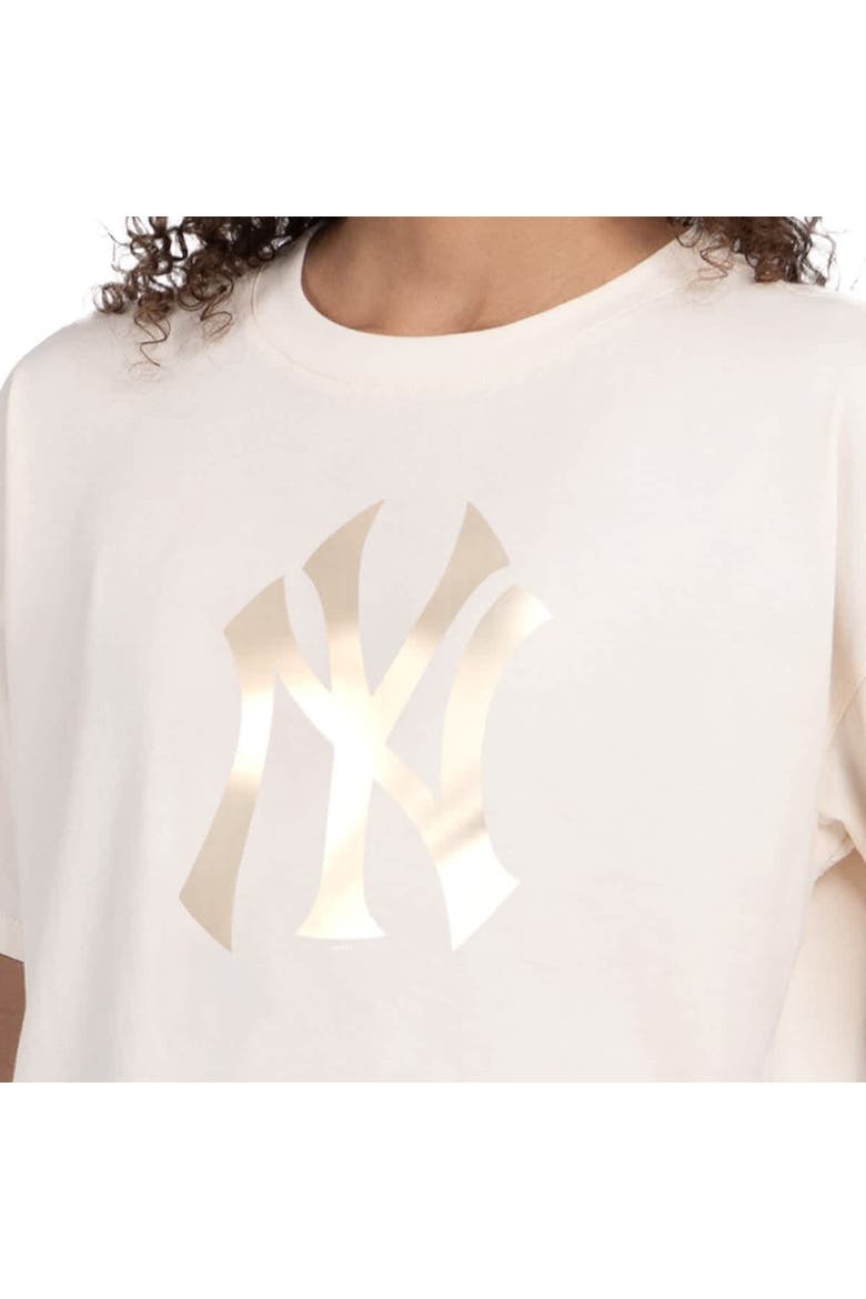 Women's Starter Cream New York Yankees Pastels Boxy Cropped T-Shirt, Alternate, color, Cream