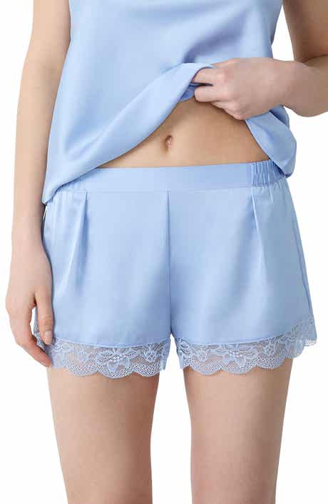 Etam Desire Lace Trim Satin Tap Shorts