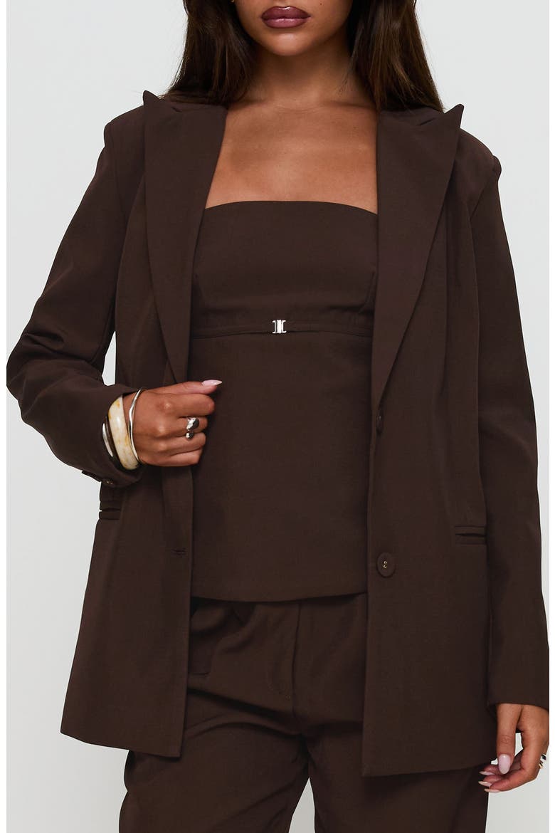 Crowd Pleaser Oversize Blazer, Main, color, CHOCOLATE