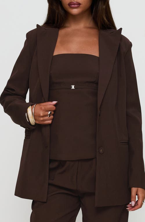 Princess Polly Crowd Pleaser Oversized Blazer In Brown