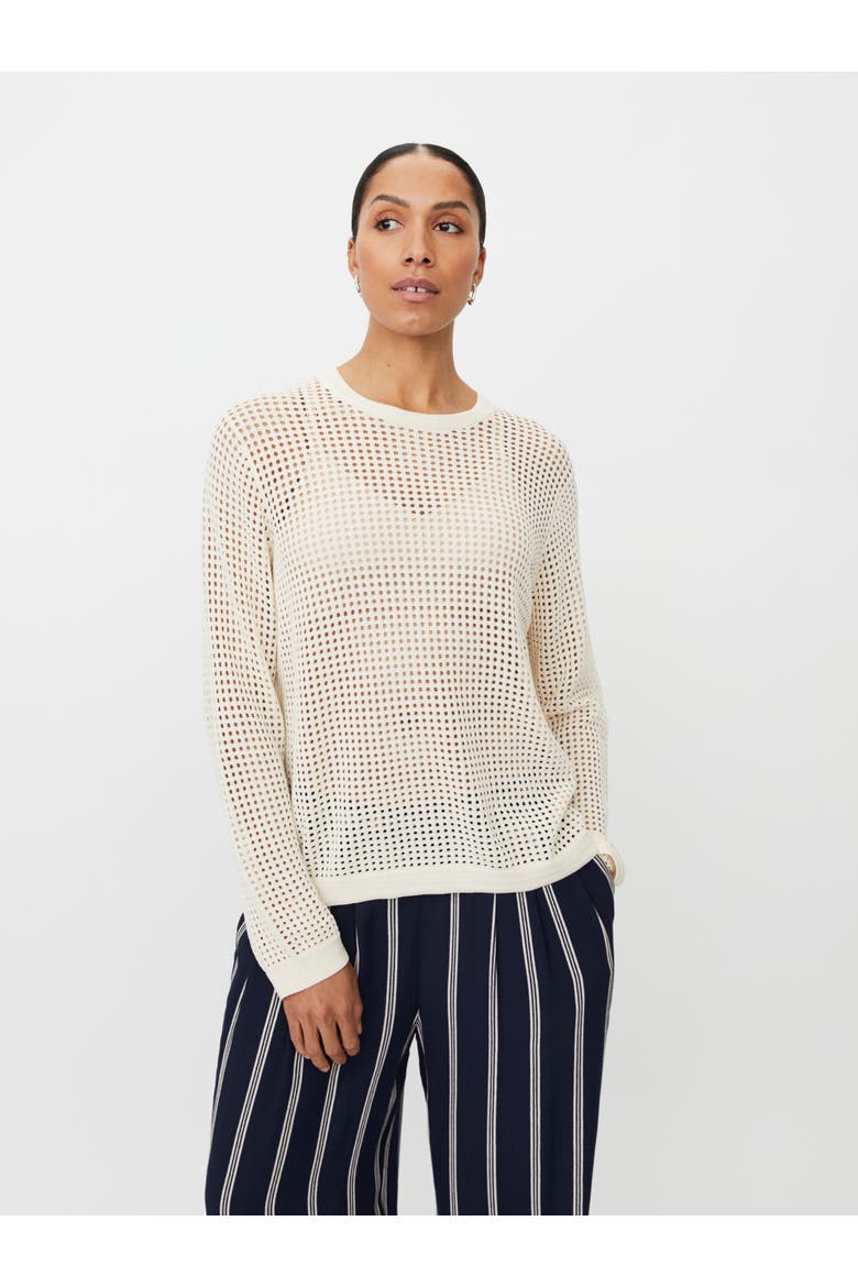 MaForavine Open Knit Sweater, Main, color, Whitecap