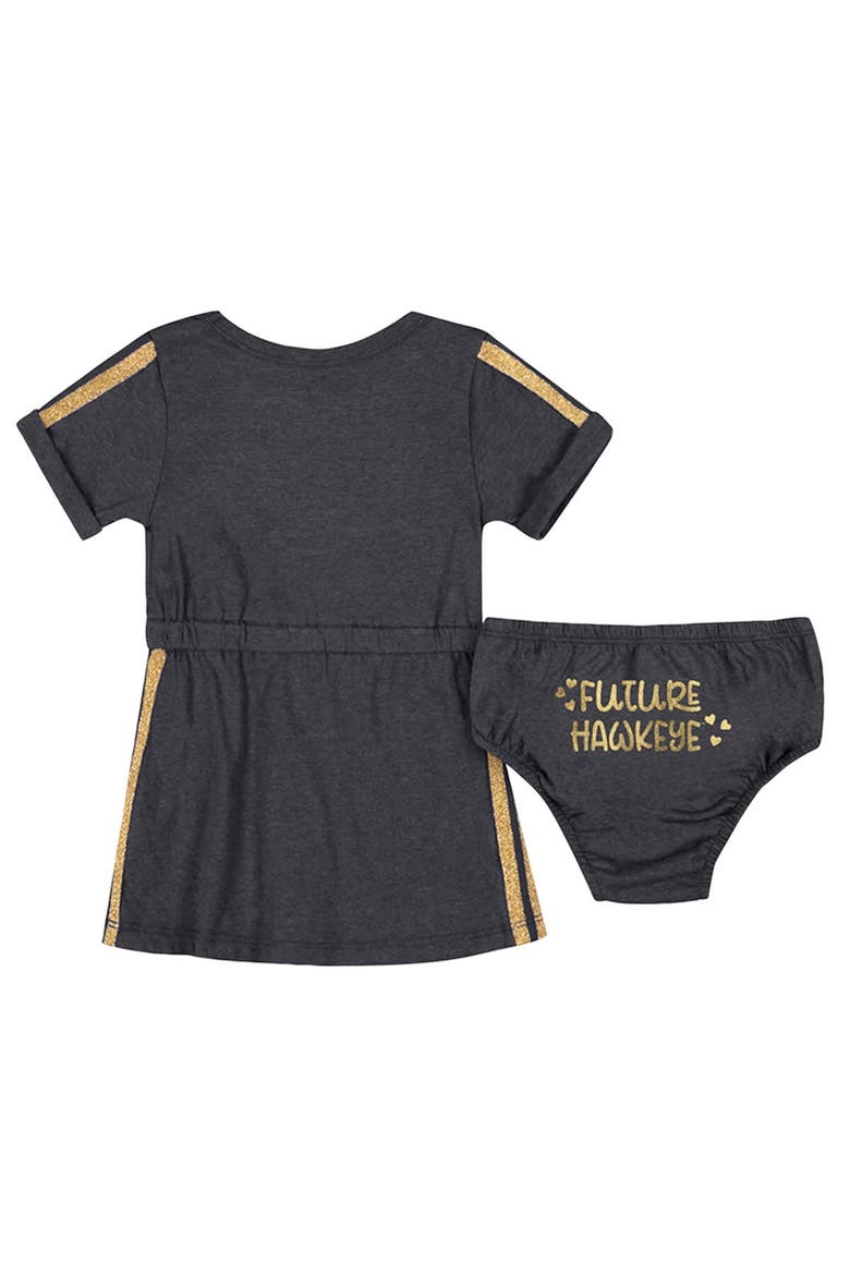 Girls Newborn & Infant Colosseum Black Iowa Hawkeyes Xur Dress and Bloomer Set, Alternate, color, Black