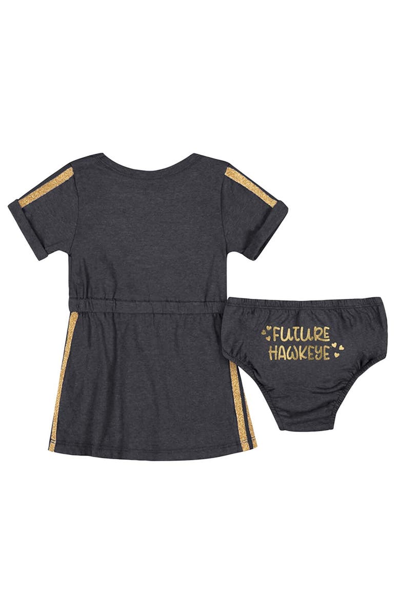 COLOSSEUM Girls Newborn & Infant Colosseum Black Iowa Hawkeyes Xur Dress and Bloomer Set, Alternate, color, Black