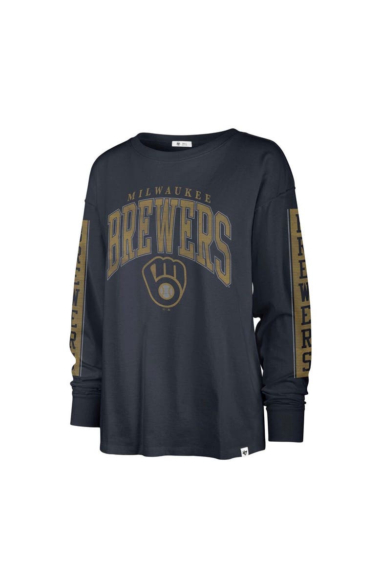 '47 Women's '47 Navy Milwaukee Brewers Statement Long Sleeve T-Shirt, Alternate, color, Navy