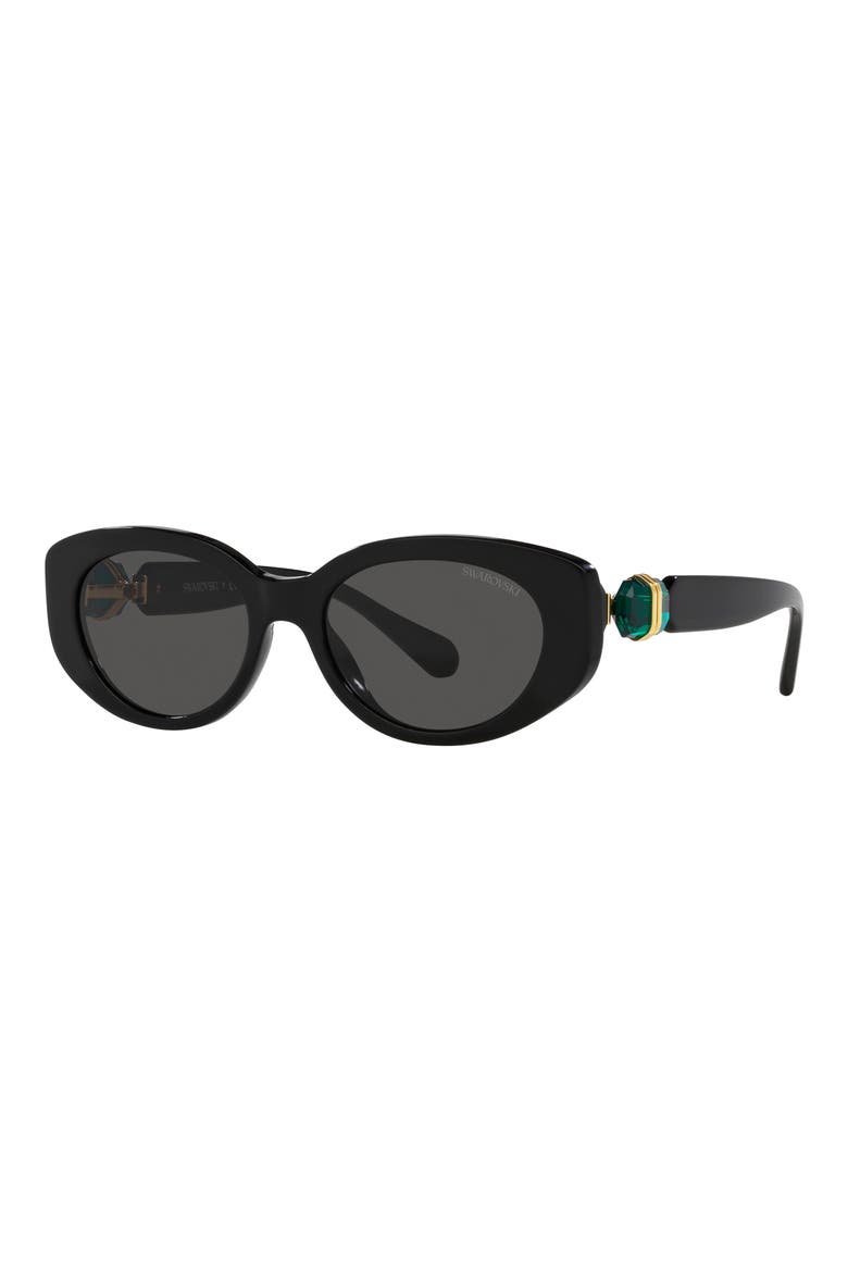 53mm Oval Sunglasses, Alternate, color, DARK GREY